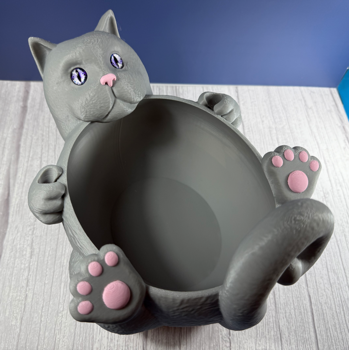 Gray Cat Yarn Bowl