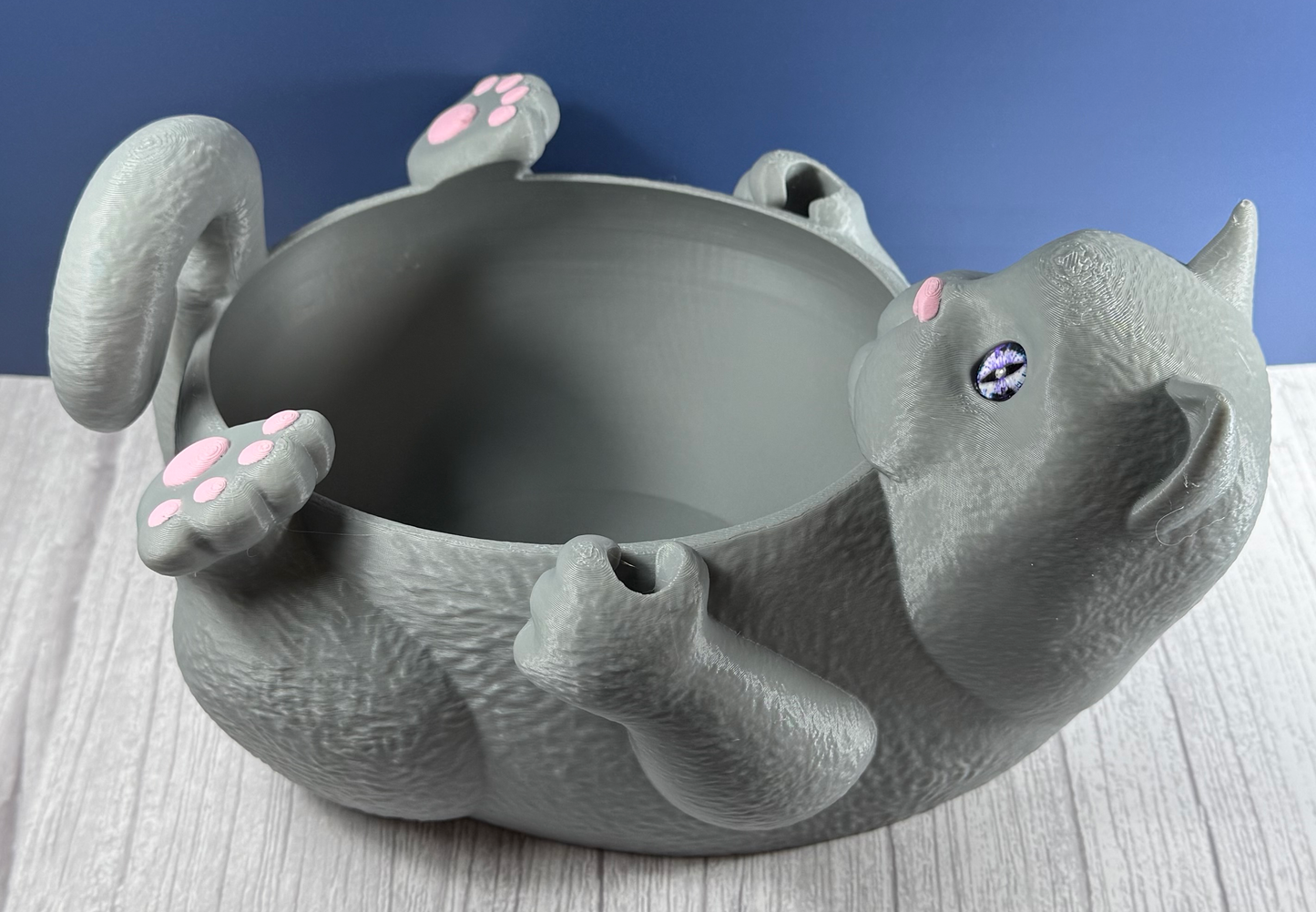 Gray Cat Yarn Bowl