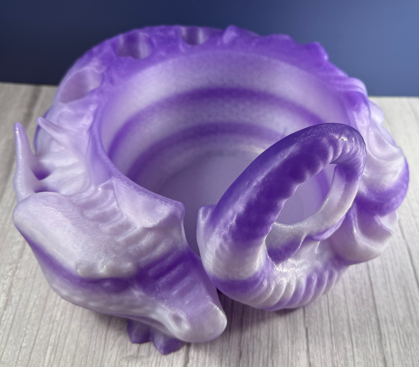 Purple Striped Dragon Yarn Bowl