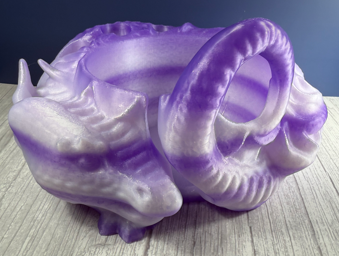 Purple Striped Dragon Yarn Bowl