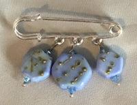 Handmade Blue Bead Shawl Pin